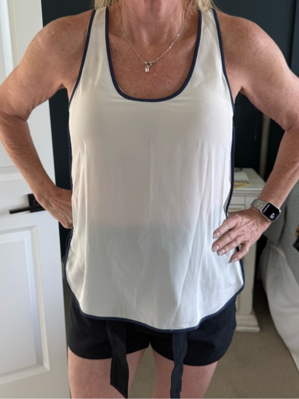 NWT Joie white and navy tank